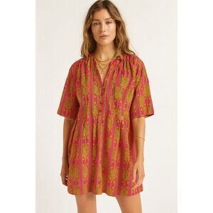 Uncle Frank Tiger Pink Neon Print Bohemian Romper Womens Size Medium